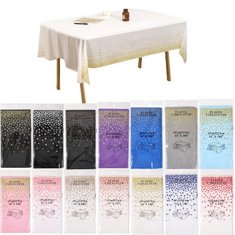 Polka Dot Party Tablecloth PEVA Waterproof and Oil-Proof Disposable Tablecloth European and American Style Simple Disposable Tablecloth