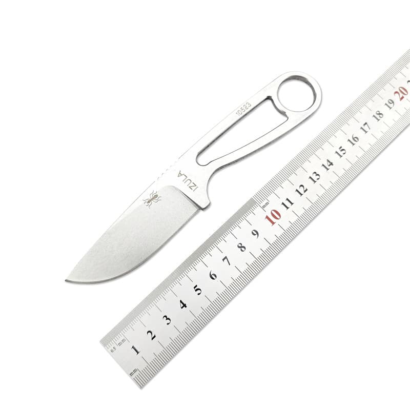 Cross-border Hot Selling Outdoor Knife Ant Small Straight Knife EDC Chain Knife Field Survival Knife D2 Full Steel Stonewash with K Sheath