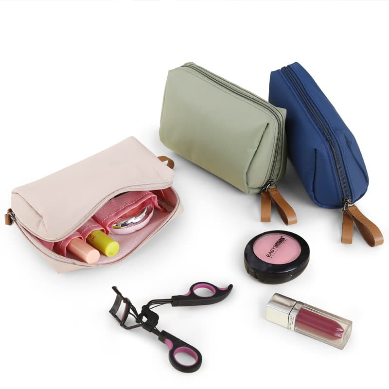 Korean Style Mini Portable Cosmetic Bag Handheld Lipstick Bag Travel Storage Unisex Neutral Pu Leather Fashion Accessory
