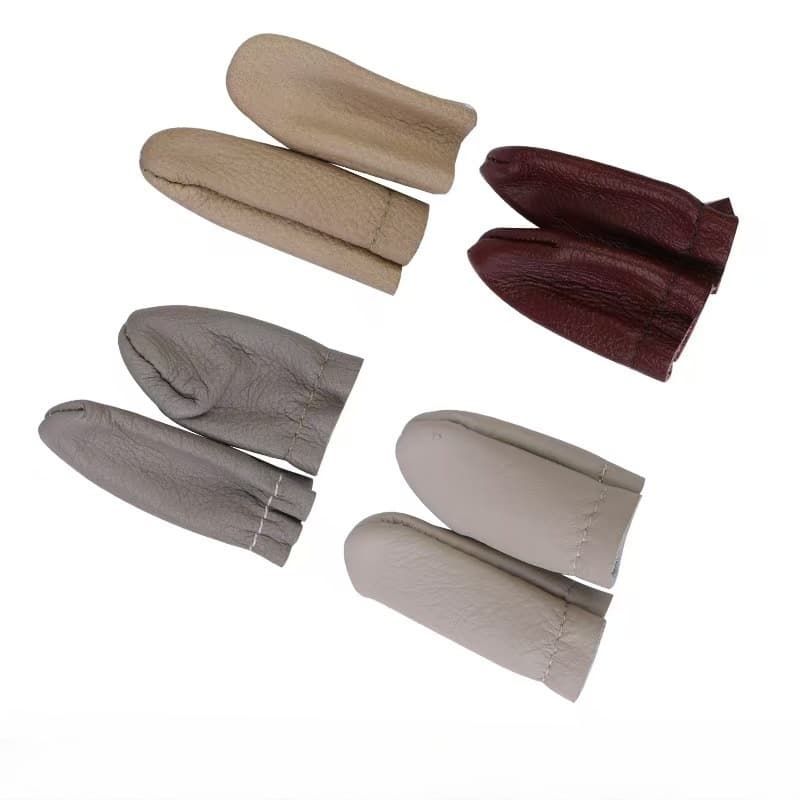 DIY leather sewing finger guard, cowhide finger guard for wool felting punch needle, comfortable to wear, strong toughness