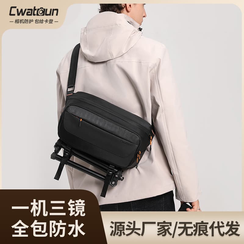 Cwatcun Hong Kong Camera Chest Bag Multi-functional Portable Crossbody Shoulder Bag Micro Single SLR Camera Casual Bag