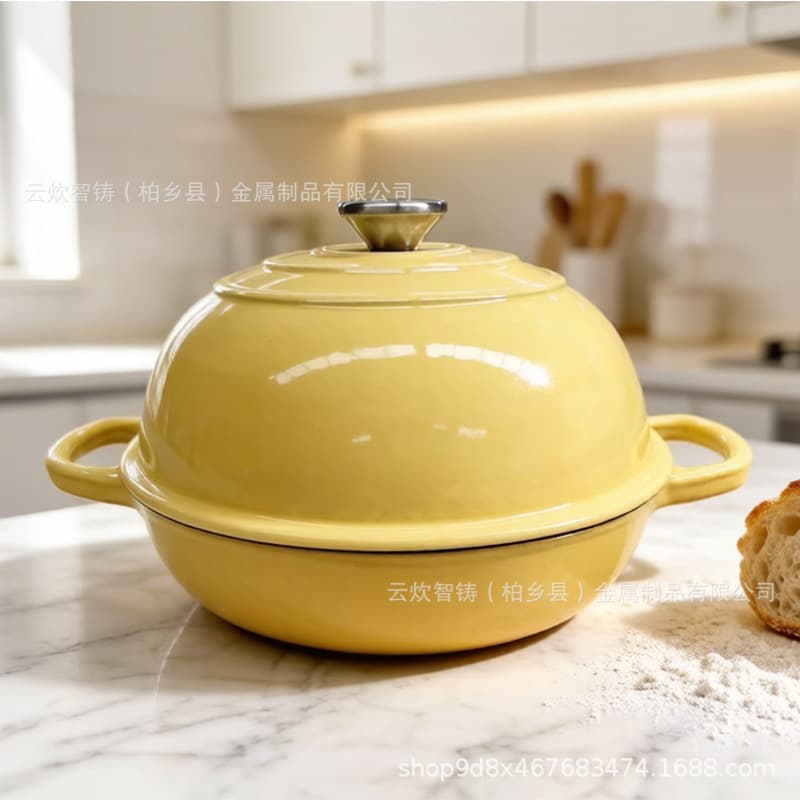 Cross-border Enameled Cast Iron Bread Pot Enamel Pot for Sourdough Baking Non-stick 26cm Non-stick Sourdough Enamel