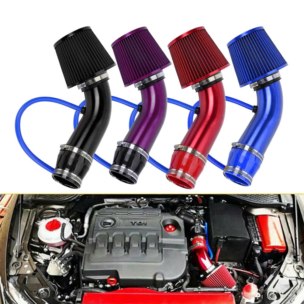 Car Air Filter Modification 76mm Aluminum Filter Element Cold Air Intake Filter Induction Kit