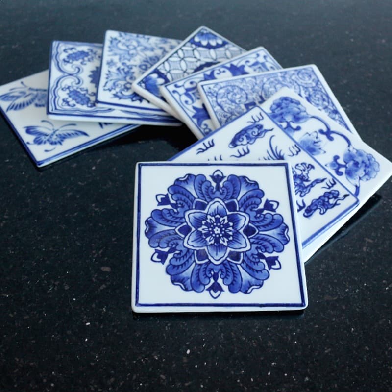 Jingdezhen ceramic dish coaster blue and white porcelain wall decoration wall hanging wall sticker home decoration wall decoration wall decoration gasket