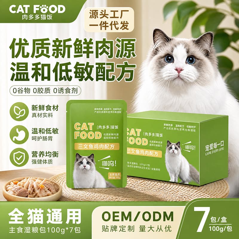 Cat Meal Pouch Canned Food, Cat Meal Pure Meat Wet Food, Large Bag Cat Food for Absorption, Nutritious Snacks, Cat Food Supplement