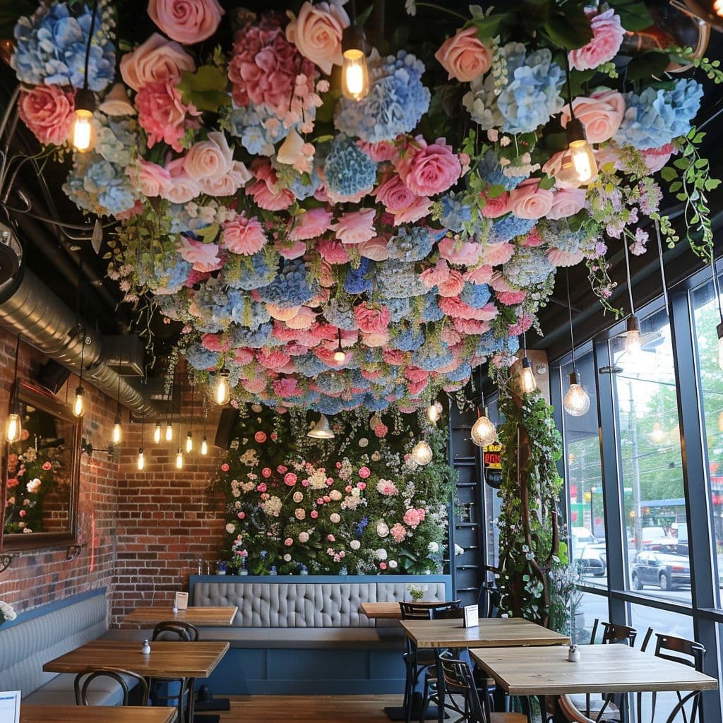Artificial Green Plant Fake Flower Ceiling Decoration Top Ceiling Soft Decoration Landscape Internet Celebration Studio Hotel Fake Flower
