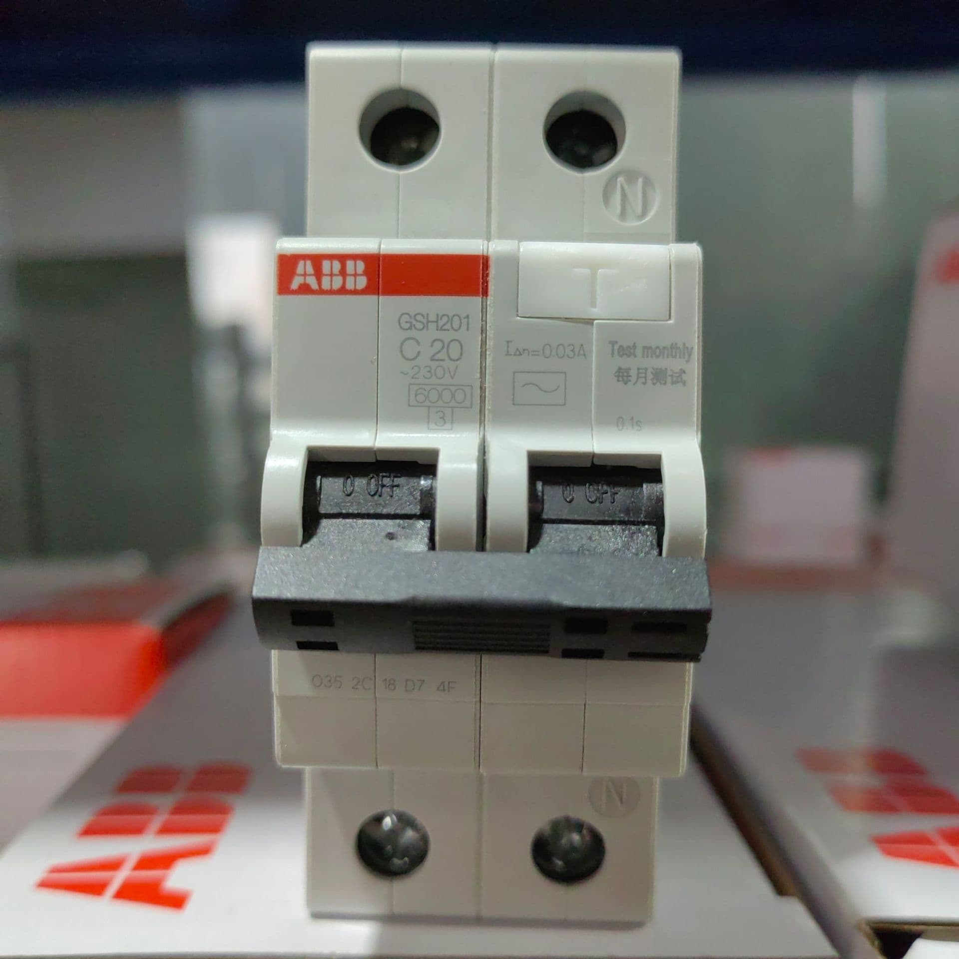 Genuine ABB Electronic Residual Current Protector GSH204 AC-C50/0.03 Leakage Protection Circuit Breaker