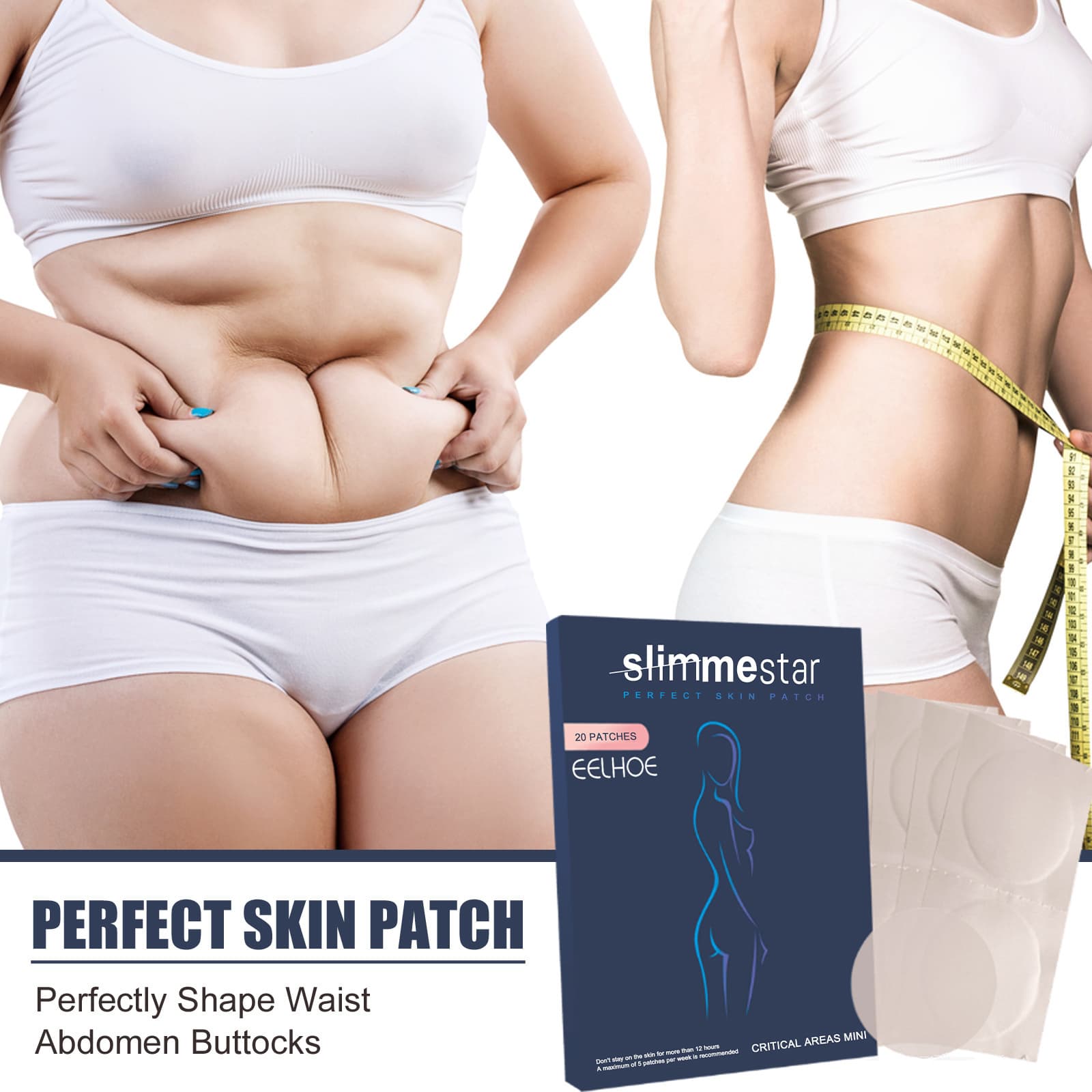 EELHOE Body Shaping Patch Beauty Slimming Patch Firming Belly Thigh Muscle Waist Shaping Slim Patch