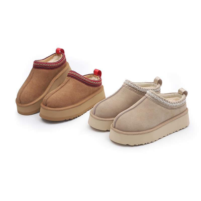 New Thick-Soled Tazz Women's Snow Boots Winter Warm Fleece-Lined Thick Fashion Versatile Ethnic Style Cotton Shoes