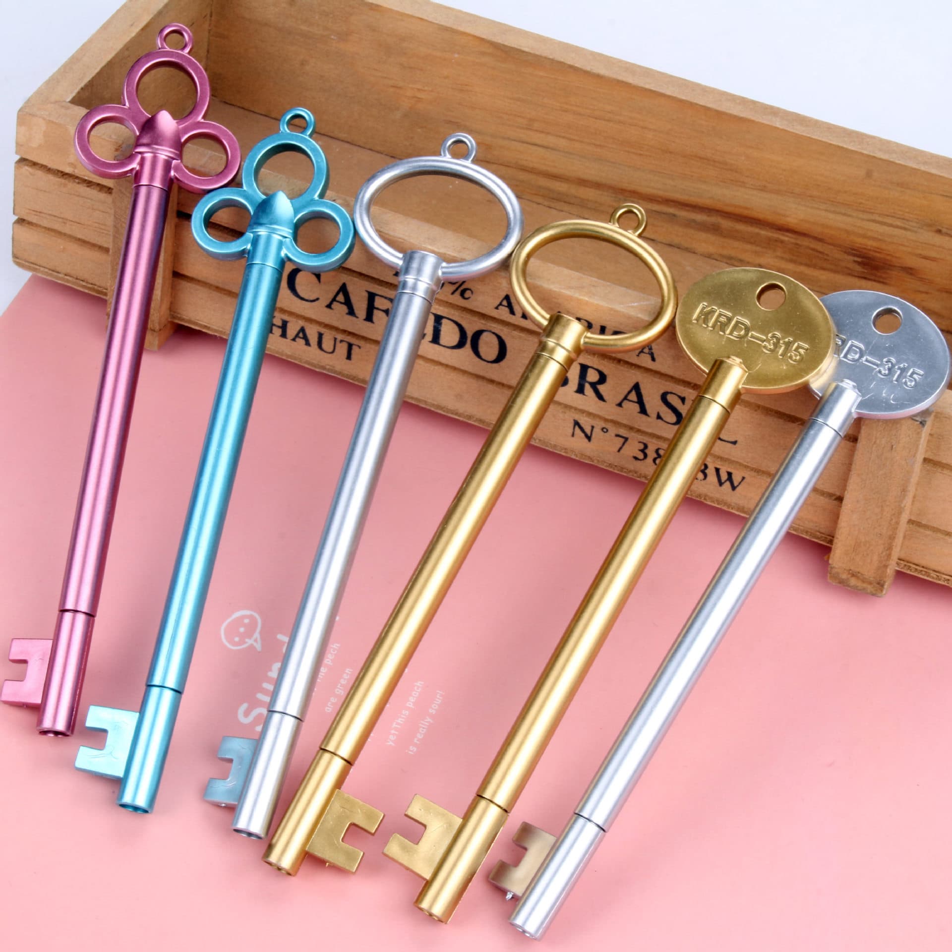 Creative Shape Key Pen Gel Pen Office Stationery Gift Pen Custom Logo Printing Factory Direct Needle Tip