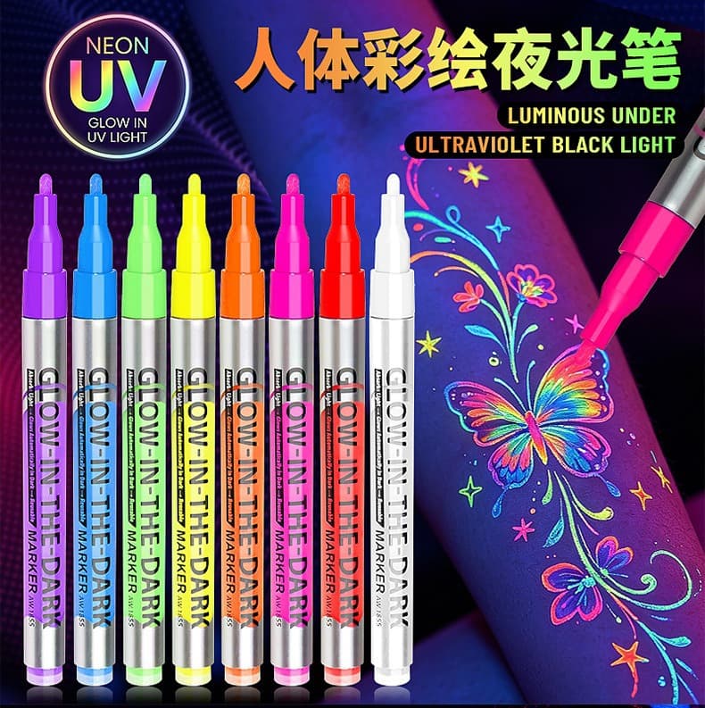 Painted luminous pen painting marker pen human face graffiti marker makeup party creative atmosphere luminous pen