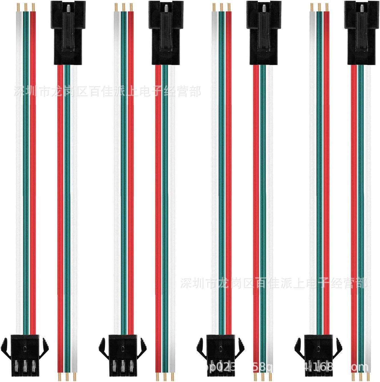 3-pin connector SM terminal WS2811/2812B/1903 RGB LED strip male/female wire 15cm 22AWG