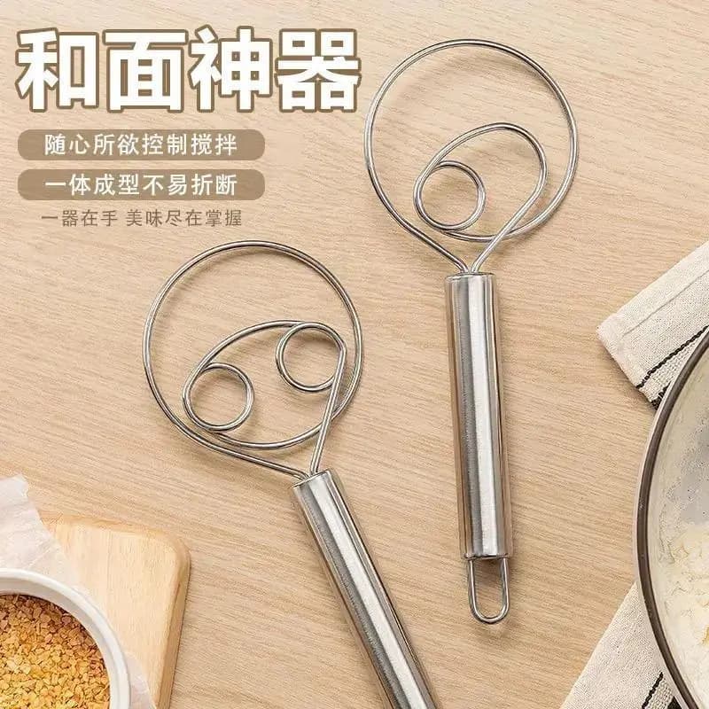 Dough Mixer Stainless Steel Dough Stirrer Manual Dough Powder Mixer Non-Stick Powder Stirring Stick Dough Mixing Tool