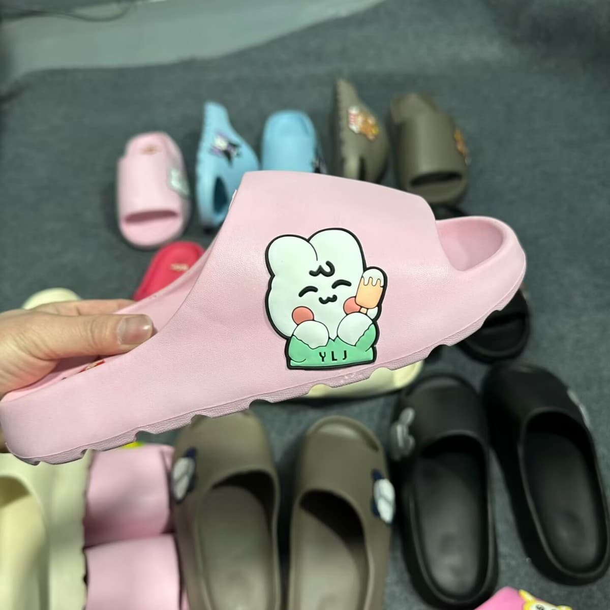 EVA Strap Sandals High Elastic Thick Sole Home Slippers Hotel Beach Sandals Slightly Flawed Market Slippers