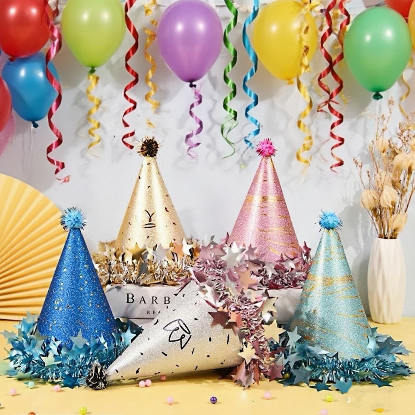Cross-border Ins-style Premium Birthday Hat for Kids and Adults, Party Supplies, Baby Birthday Star Birthday Hat