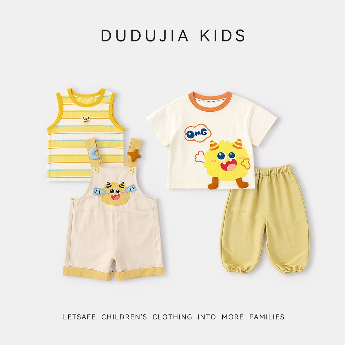 Dudujia Baby Overalls Summer Children's Pants Boys' Set Girls' Spring Kids' Clothing Stylish