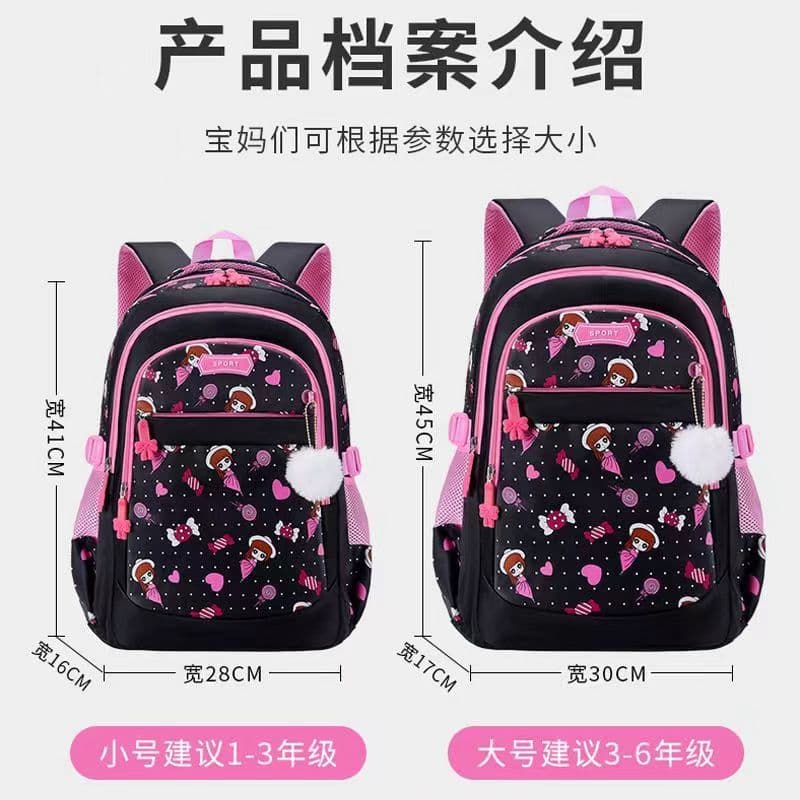 Cross-border trade elementary school backpack wholesale, dirt-resistant backpack for grades 1-6, waterproof, lightweight, spine-protecting, weight-reducing
