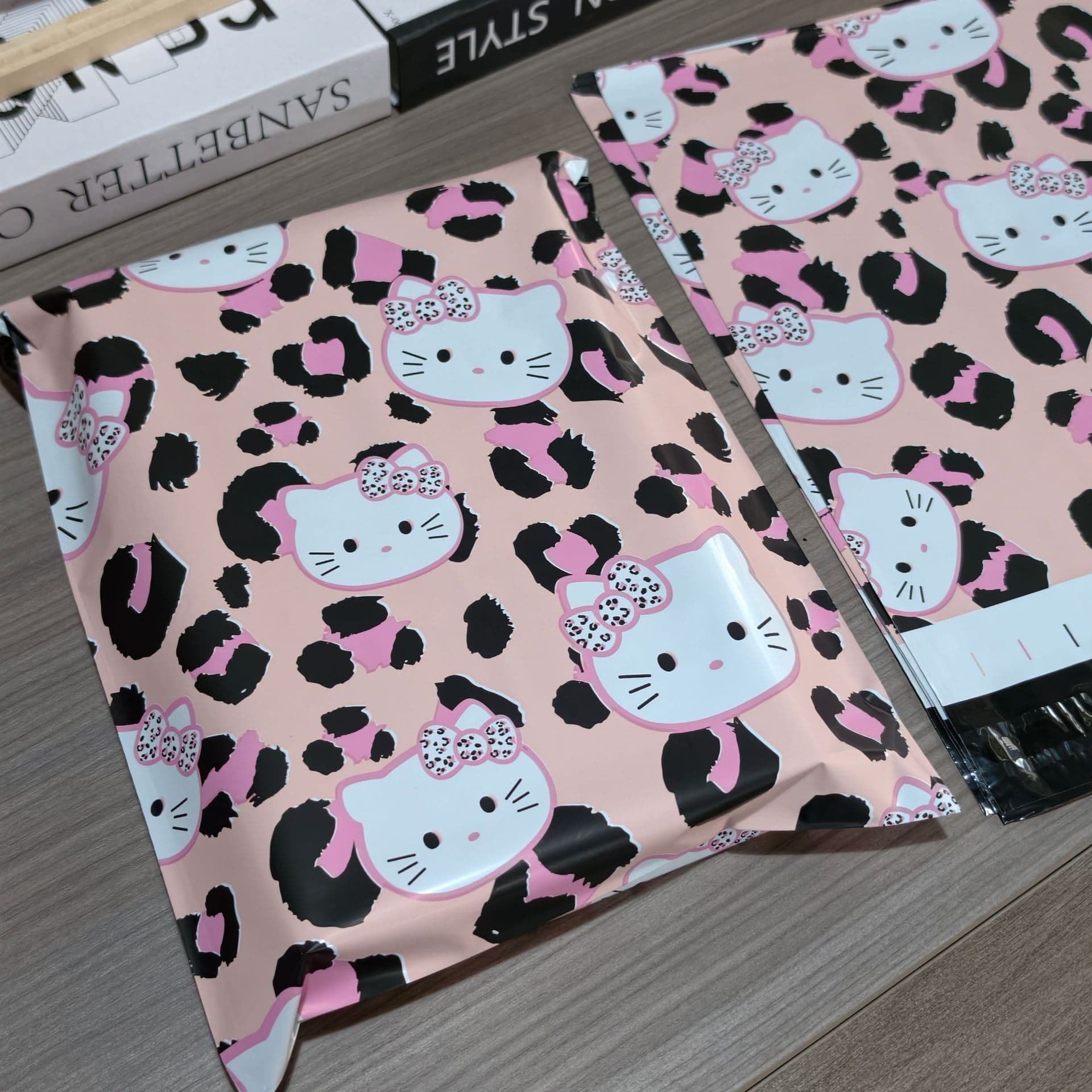 12 Silk Cartoon Cat Express Bag Airplane Box Packing Bag Clothing Mailing Bag Waterproof Thickened Large Capacity Express Bag