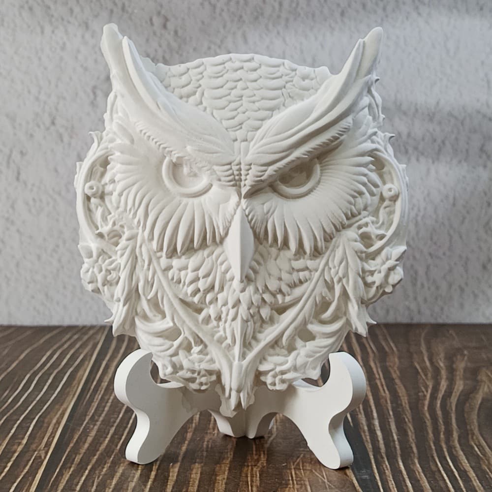 S1464+5796 Semi-3D Owl Wall Hanging Decoration Cement Plaster Mold DIY Silicone Mold