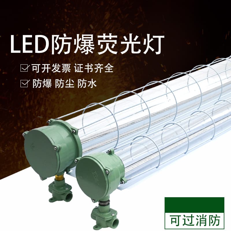 LED Explosion-Proof Light Strip Bracket Light Projection Light, Warehouse Plant Workshop Explosion-Proof Fluorescent Lamp Single/Double Tube Fluorescent