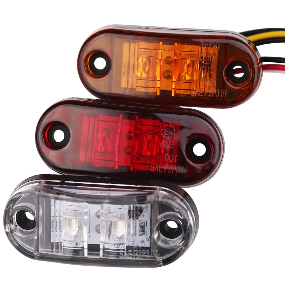 Amazon Cross-Border Exclusive Car LED Tail Light 2LED Piranha Side Light Red Yellow White Side Light Truck Signal Light