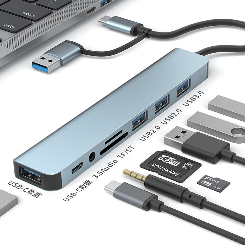 7-in-1 Dual-Head, 8-in-1 Dual-Head Type-C 11-in-1 Multi-functional Docking Station USB/Type-C Expander