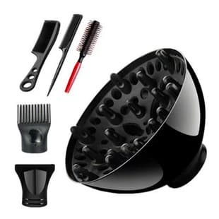 New Salon Hair Dryer Styling Concentrator Nozzle, Flat Duckbill Nozzle, Diffuser, Comb, Curling Brush Set