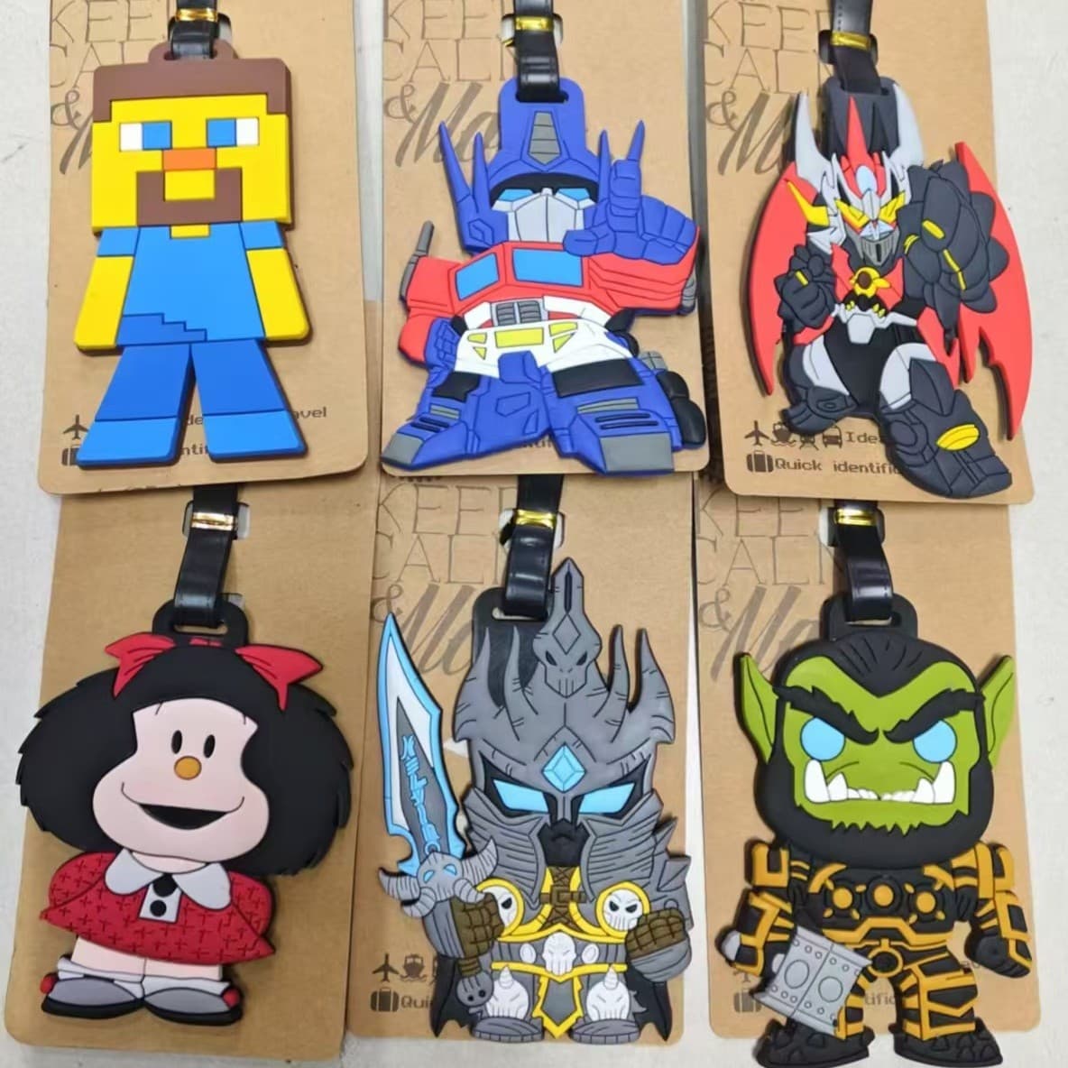 Cartoon World of Warcraft boarding pass robot suitcase consignment identification tag bag pendant travel luggage tag
