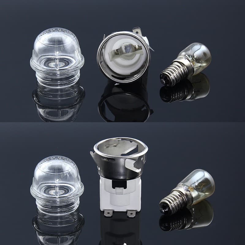 2501 Oven Lamp Holder with 25W Halogen Tungsten Bulb E14 High-Frequency Porcelain Oven Ceramic Lamp, Resistant to High Temperatures up to 300 Degrees