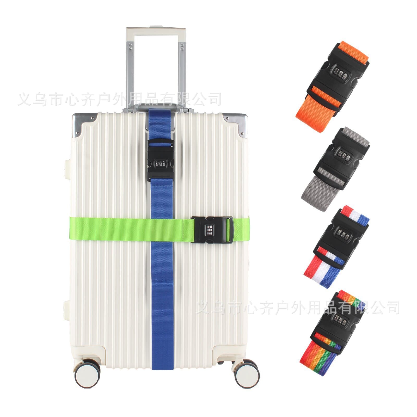 Cross-border Amazon hot item suitcase bundling strap with one-buckle luggage belt, combination lock packing, and safety reinforcement strap