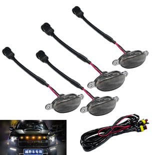 Universal Car Small Yellow Light 4-Light Grille Modification Pickup Off-Road Car Small Yellow Light Daytime Running Light Headlight