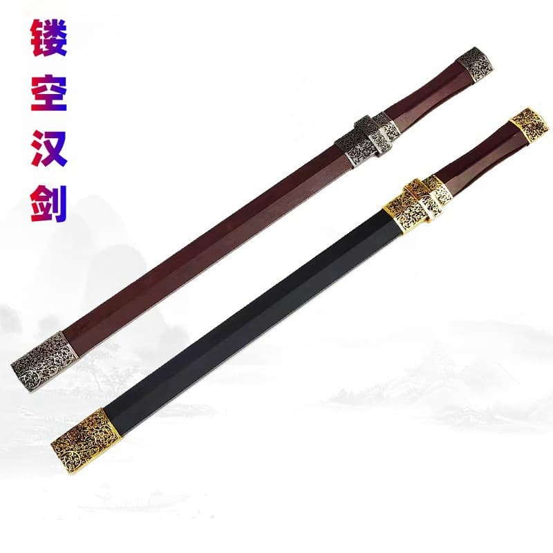 In Stock Metal Cold Weapon Cross-border Stainless Steel Sword Prop Ancient Style Long Sword Unsharpened Hollow Han Sword Craft