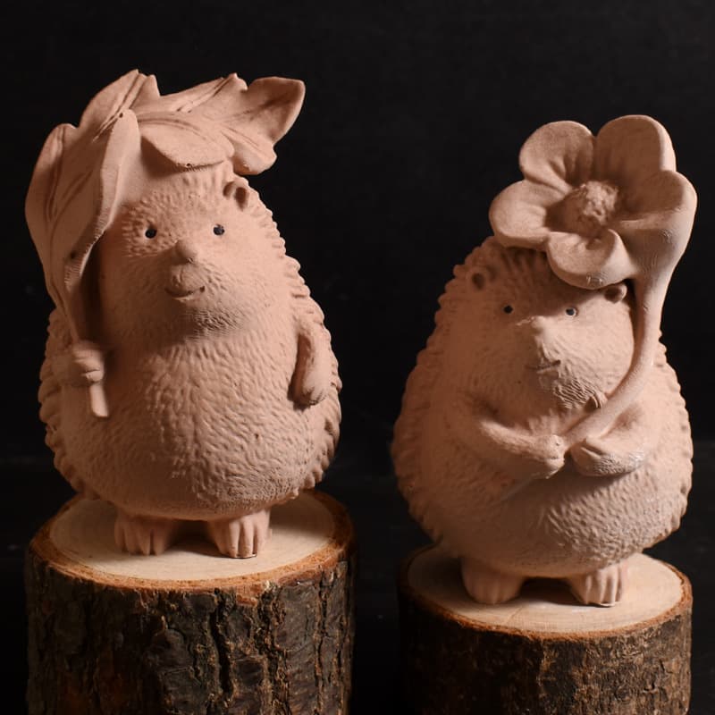 Hedgehog Holding Flower Flower Pot Ornament Mold Hedgehog Courtyard Ornament Garden Landscaping 3D Hedgehog Silicone Mold