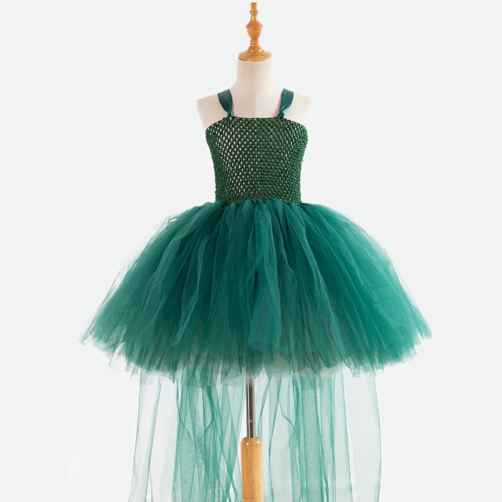 Cross-Border Girls Cute Green Sequin Christmas Tree Dress Kidsren's Party Cosplay Costume Holiday Performance
