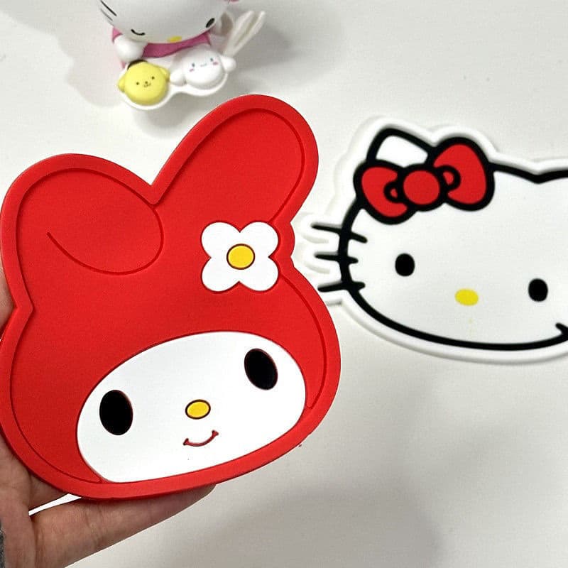 Cartoon Coaster Large Creative Heat Insulation Tea Cup Coaster Silicone Children's Bowl Mat Non-Slip Cute Animal Desktop Pad