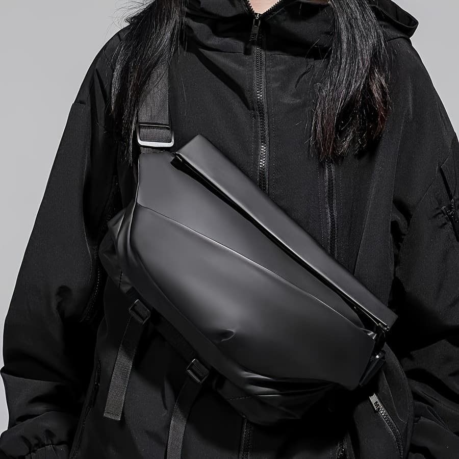 New Commuter Bag Men's Cycling Motorcycle Magnetic Buckle Crossbody Bag Water-Repellent Multifunctional Chest Bag Sports Single Shoulder Bag