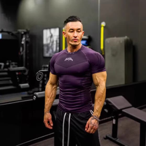 Sports T-Shirt, Men's Tight Fit Quick-Dry Fashion Training Casual Athletic Short Sleeve Tee