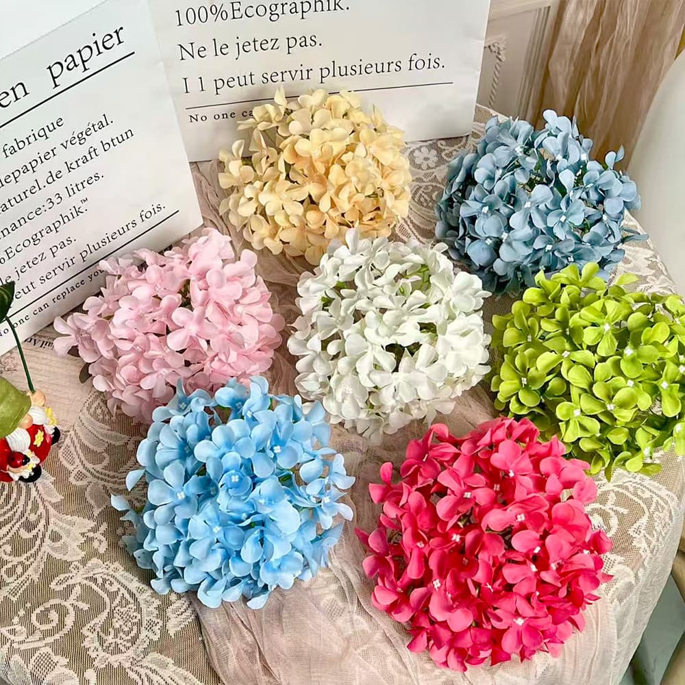 72 Pieces Hydrangea Heads, Artificial Flowers, Wholesale Flower Heads, Flower Wall Arrangements, Handmade Garlands, Hair Accessories, Fake Flowers