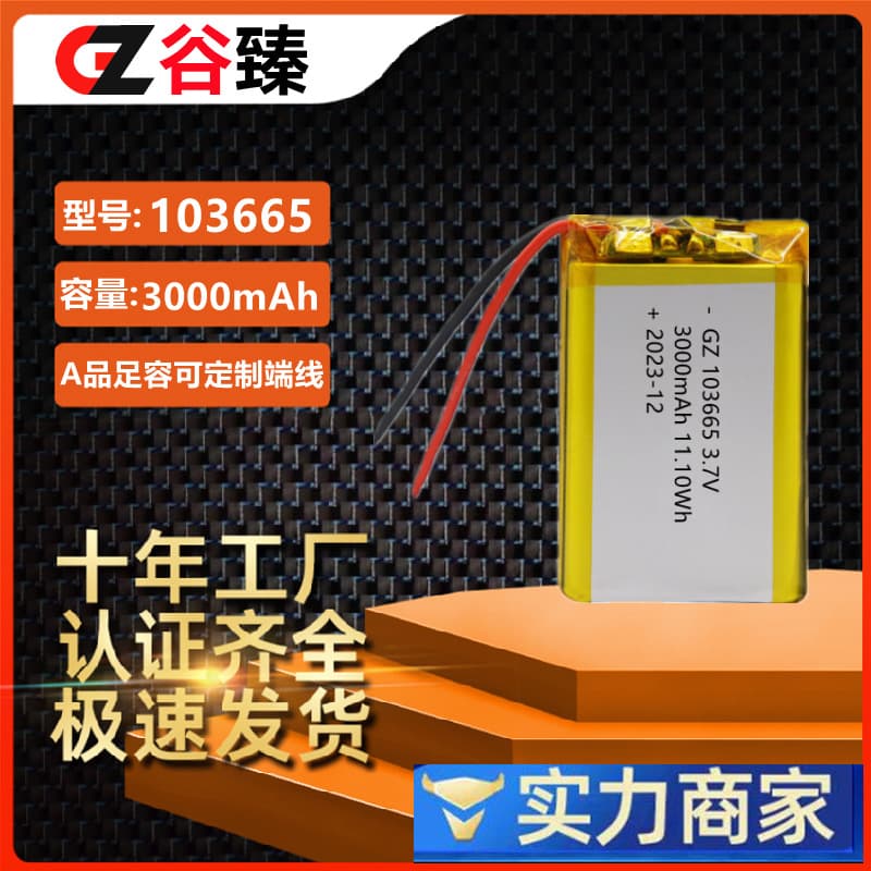 103665 Polymer Lithium Battery 3000mAh for Game Console, Children's Toys, Hand Warmer 3.7V Rechargeable