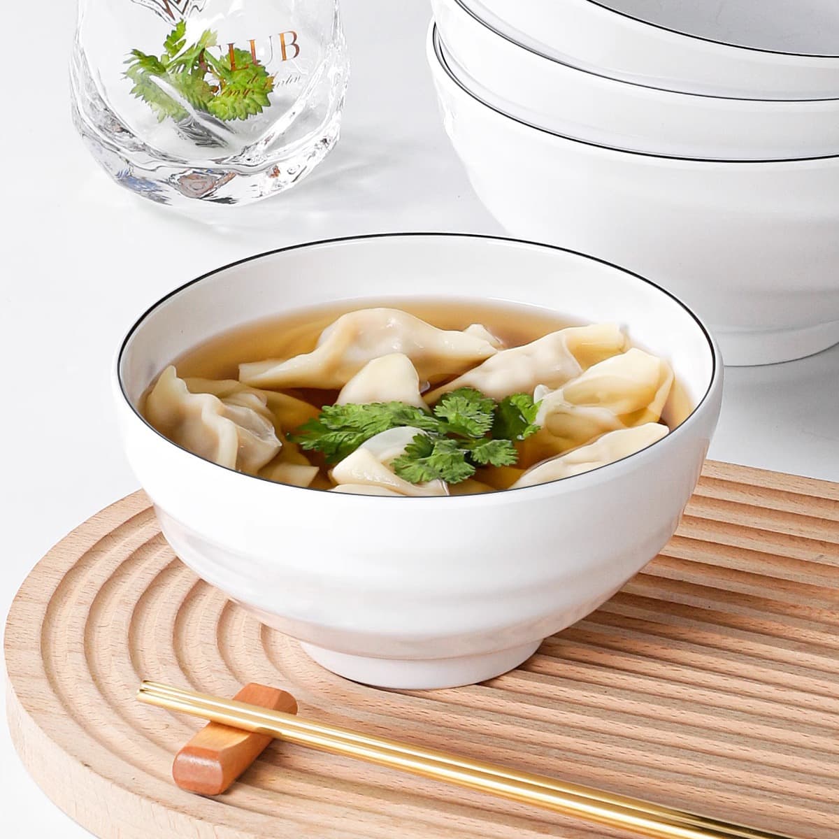 Xiangyuanmei Melamine Tableware Noodle Bowl Commercial Soup Noodle Rice Noodle Bowl Dumpling Wonton Soup Bowl Special for Noodle Shops
