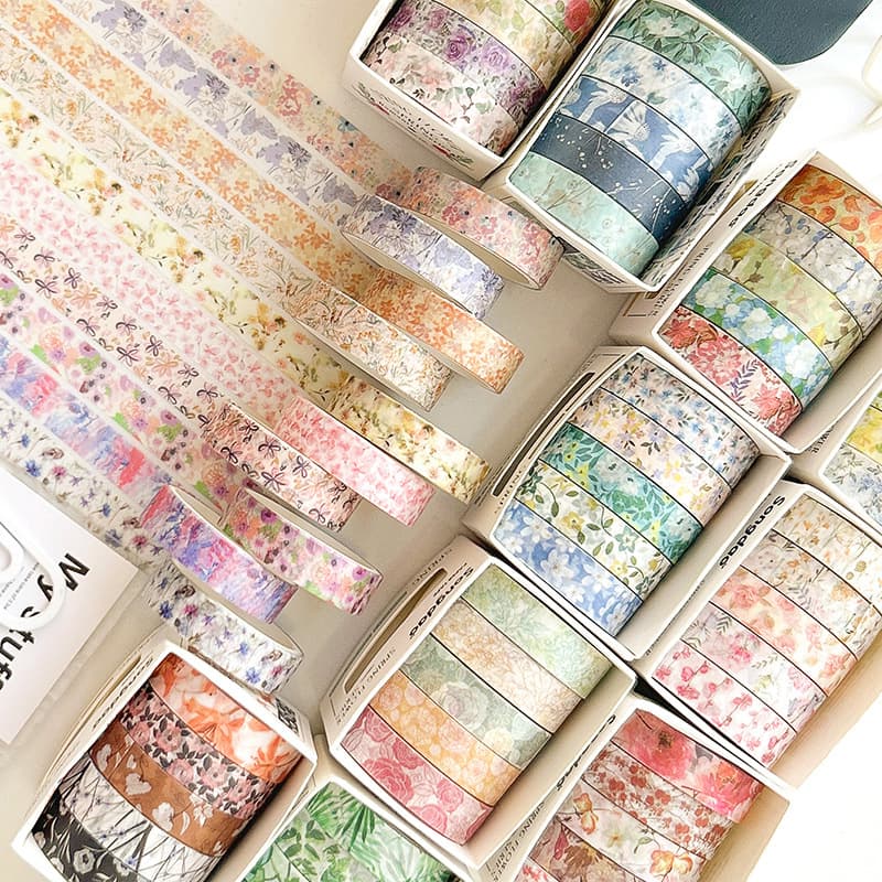 SDRT240221 Spring Flowers in Bloom Series Washi Tape Set 5 Rolls Cross-border Product Flower Theme