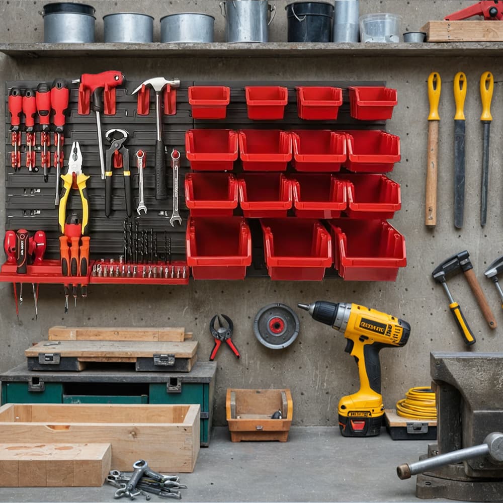 New Cross-Border 39-Piece Tool Box Storage Box Parts Organizer Plastic Parts Box Tool Pegboard Kit