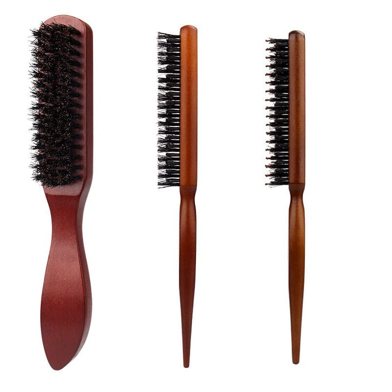 Bun Hair Teasing Brush Smoothing Hair Brush Bristle Nylon Three-Row Smoothing Brush Set Women's Hair Styling