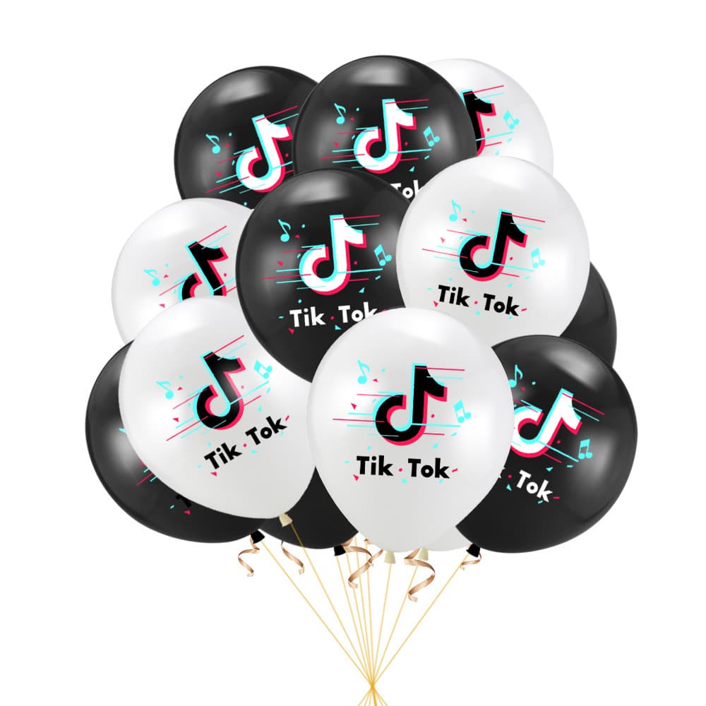 Amazon Exclusive New Product Tiktok Theme Party Decoration Tiktok Balloon 12-inch Latex Balloon