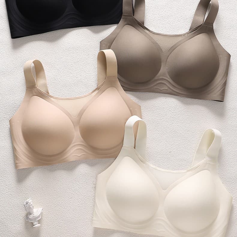 Amazon Cross-Border Seamless Bra for Large Busts That Makes Them Appear Smaller, Anti-Exposure, Plus-Size Adjustable Soft Support Underwear