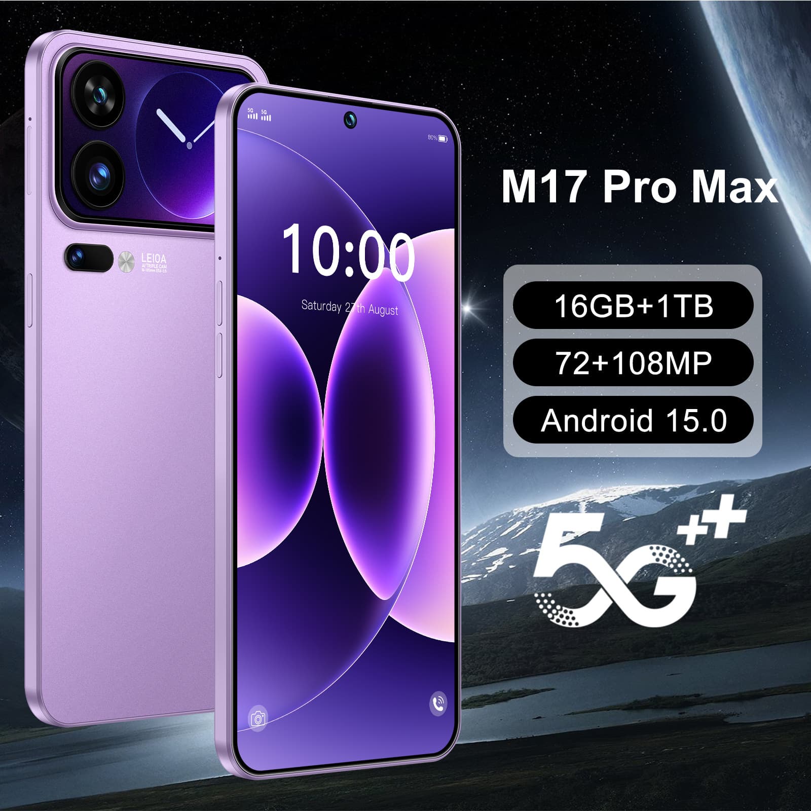 M17 Pro Max New Cross-Border Model 7.3-inch In-Cell Screen 3+16G Android Smart 4G Full-Network Phone