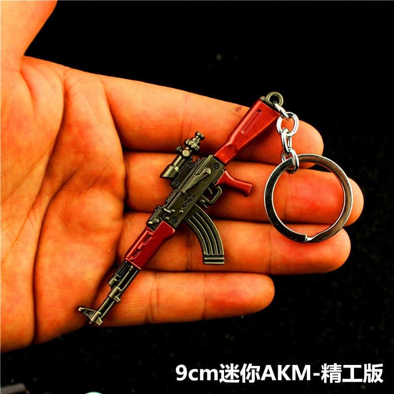 PUBG AWM 98k M24 SKS Frying Pan M416 AKM Alloy Keychain Model
