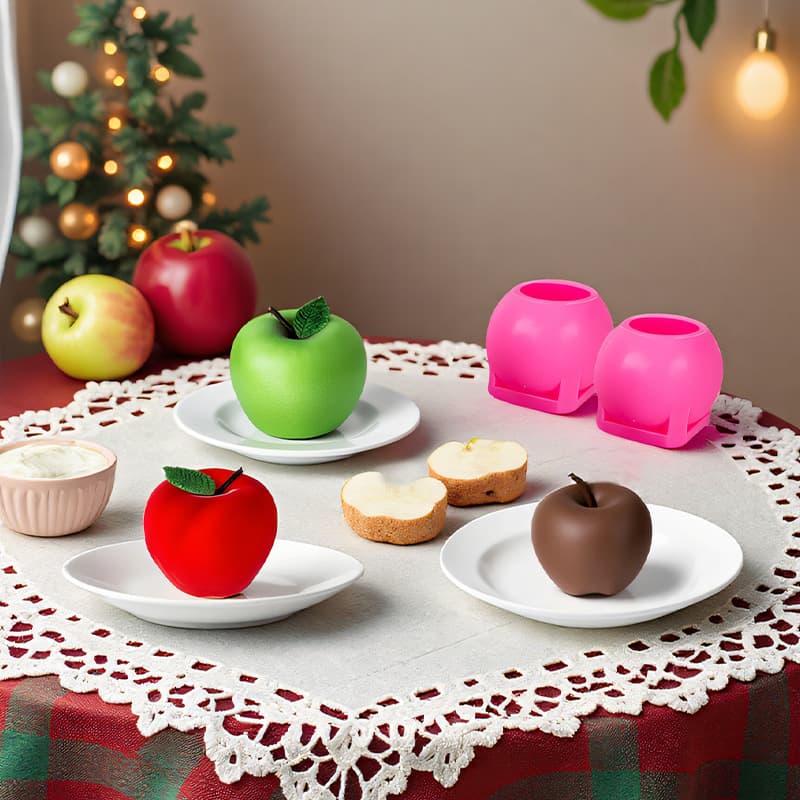 Sanxin Christmas Apple Mousse Silicone Mold Christmas Eve French Fruit Mousse Chocolate Candle Mold