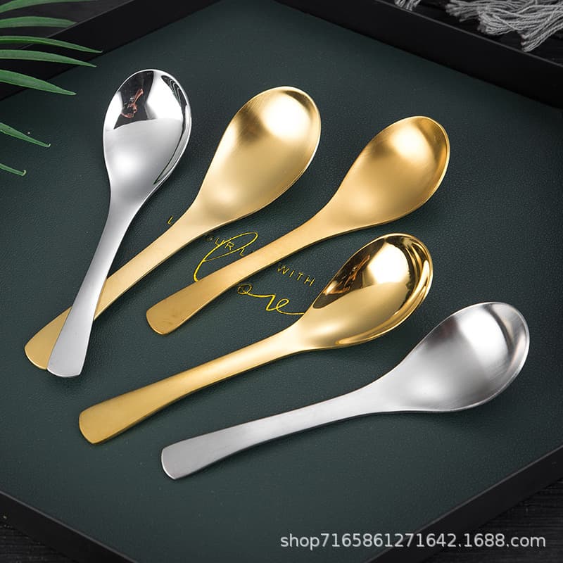 Earl's Spoon 304 Stainless Steel Spoon, Royal Soup Spoon, Gold Style, Kindergarten/Hotel Spoon, Chinese and Western Cuisine Spoon