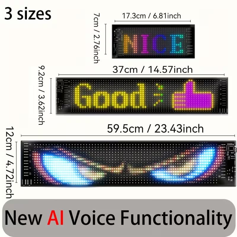 Flexible LED display AI voice intelligent editing Bluetooth pairing DIY graphic animation USB powered display